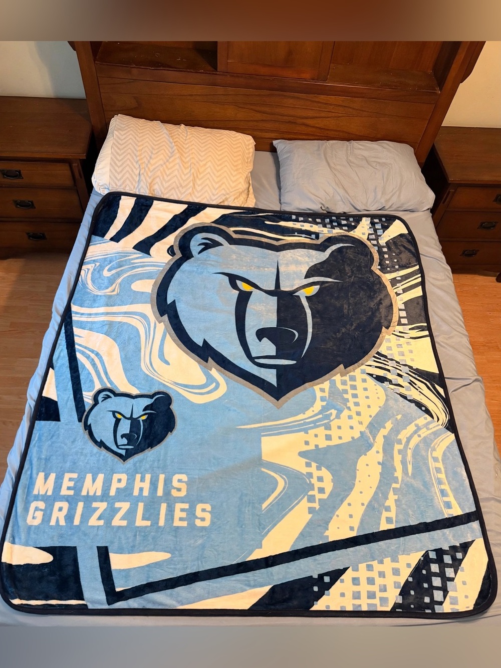 Logo Brands Memphis Grizzlies 50" x 60" Frosty Fleece Team Blanket Throw NBA